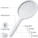 HOMMYU D772491 Rechargeable Bug Zapper Racket Electric Fly Swatter