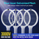HOMMYU D772491 Rechargeable Bug Zapper Racket Electric Fly Swatter