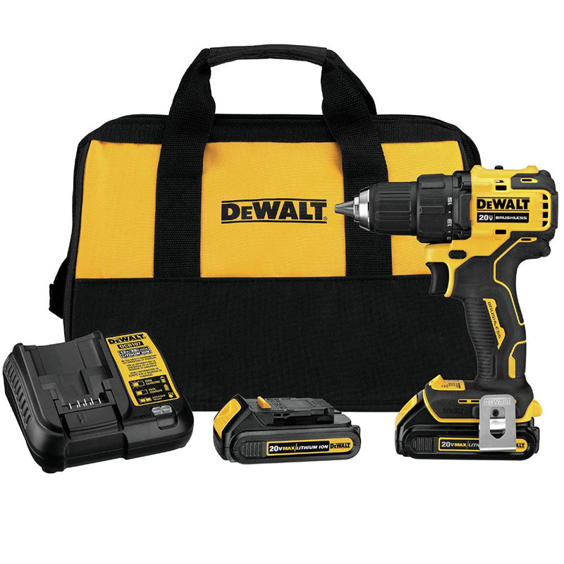 DEWALT DCD708C2 20V MAX* Cordless Drill/Driver Kit, Compact, 1/2-Inch - Refurbished with Dewalt Warranty