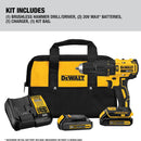 DEWALT 20V MAX* Cordless Hammer Drill, Compact Drill Kit - Refurbished with Dewalt Warranty - DCD778C2