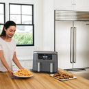 Friteuse à air double zone NINJA avec fonctions 6 en 1, acier inoxydable, noir, entretenue en usine avec la garantie Home Essentials 7,5 L-DZ201C 
