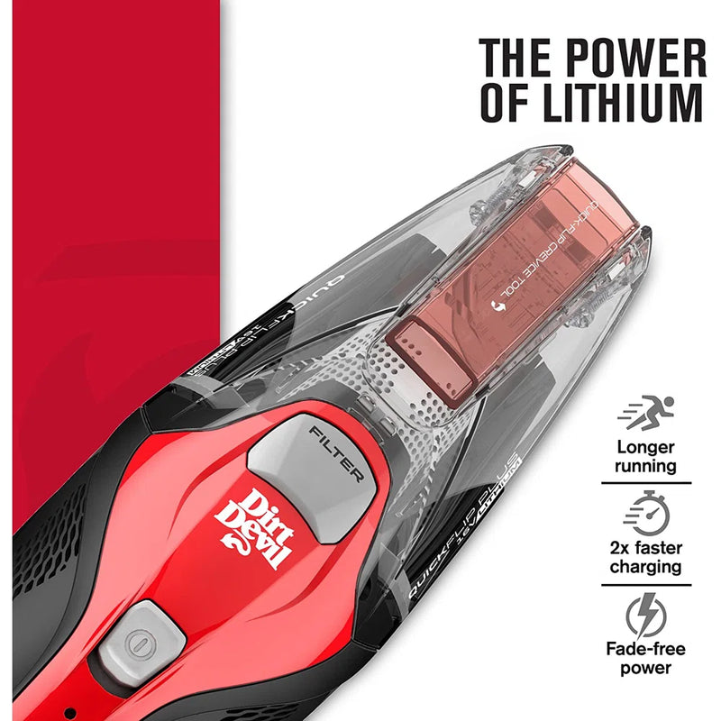 Dirt Devil Quick Flip Cordless 16V Lithium Ion Bagless Handheld Vacuum Cleaner Factory serviced with Home Essential warranty- BD30025VCD