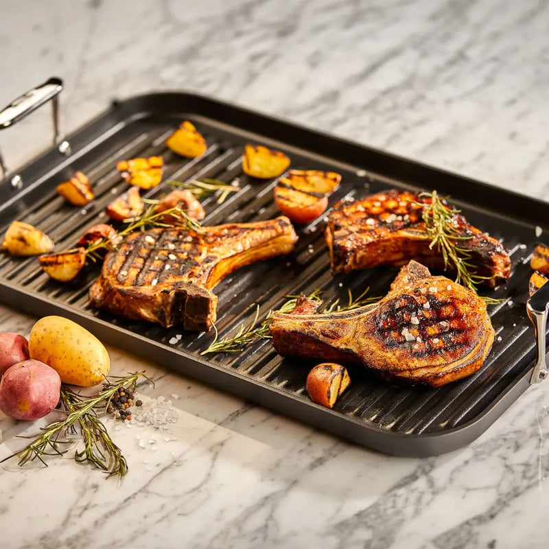 ALL CLAD E6524164 HA1 Hard Anodized Nonstick Cookware Double-Burner Grill 13X20IN