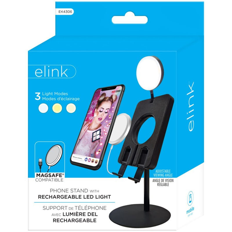 ELINK Adjustable phone stand with rechargeable LED light-EK4306