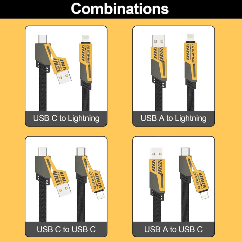 ELINK EK4894 3.3ft 4 in 1 Fast Charging Cable 65W