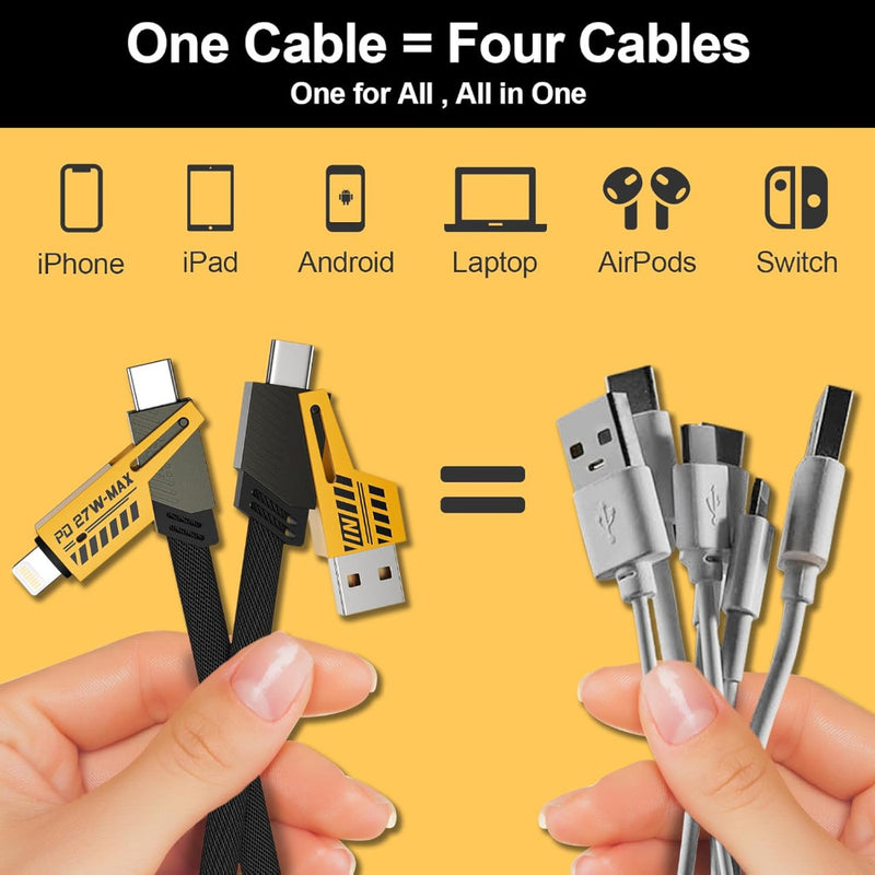 ELINK EK4894 3.3ft 4 in 1 Fast Charging Cable 65W