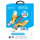 ELINK EK4894 3.3ft 4 in 1 Fast Charging Cable 65W