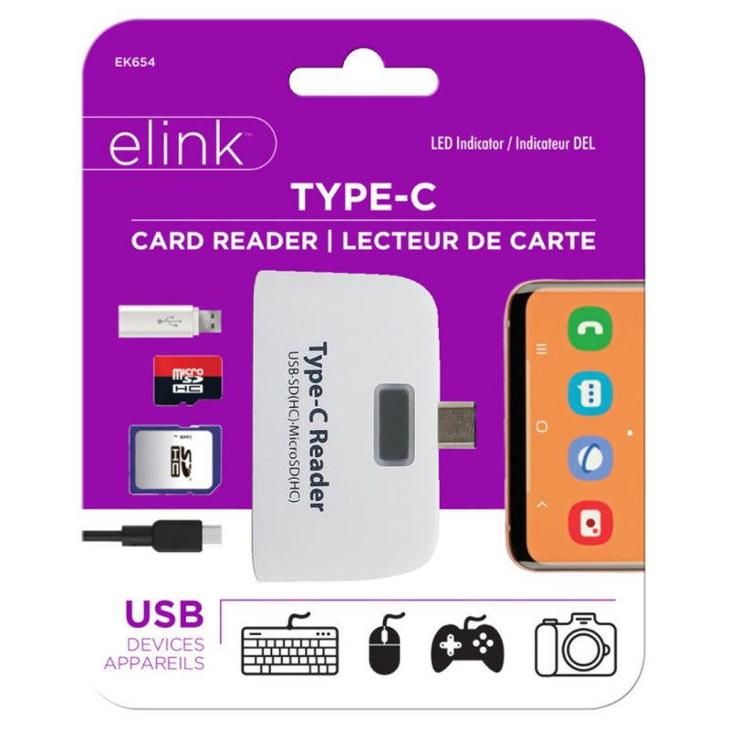 Elink Adapter ELINK EK654 4 in 1 USB 3.1 Type-C Adapter OTG Card Reader
