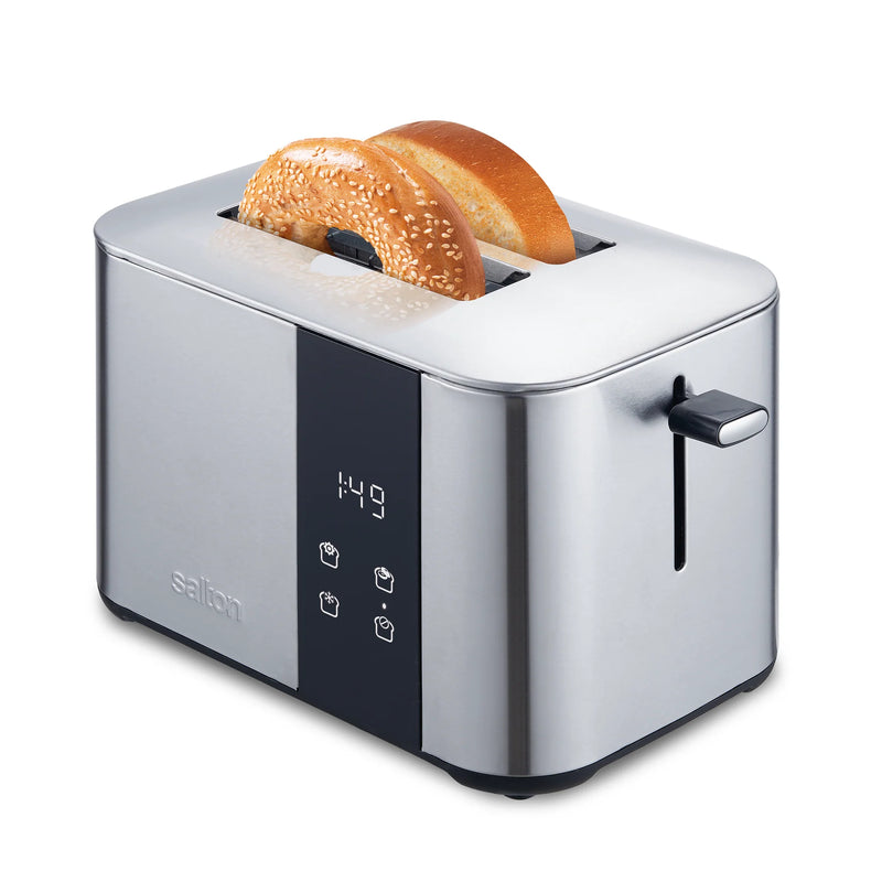 SALTON Stainless Steel Digital Countdown Toaster 2 Slice-ET2075