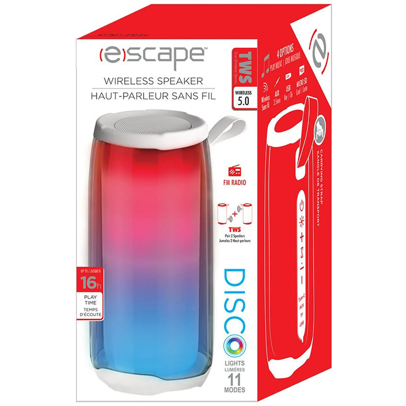 ESCAPE - Enceinte portable sans fil avec microphone, radio FM et éclairage disco-SPBT3835 