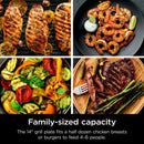 NINJA GR101CCO Sizzle Smokeless Indoor Grill & Griddle - Factory serviced with Home Essentials warranty