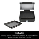 NINJA GR101CCO Sizzle Smokeless Indoor Grill & Griddle - Factory serviced with Home Essentials warranty