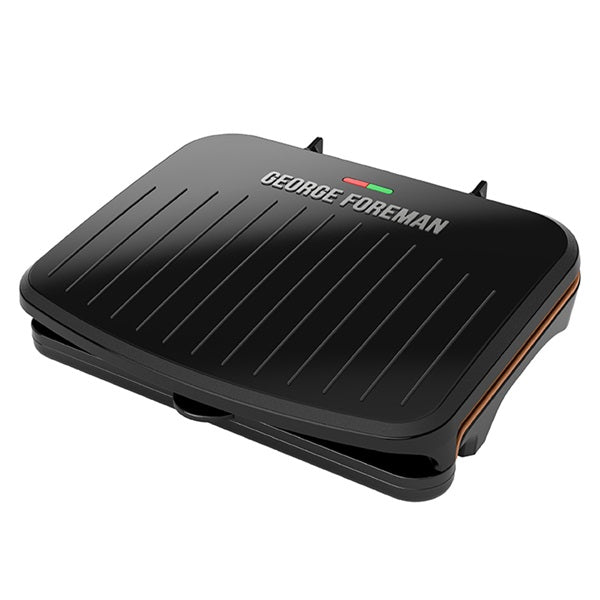 GEORGE FOREMAN 5-Serving Classic Plate Electric Indoor Grill And Panini Press - Black With Copper Plates- GRS075BC
