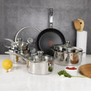 Batterie de cuisine antiadhésive en acier inoxydable T-fal Unlimited Platinum 10 pièces - H868SA54 