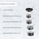 T-FAL H9125S44 Jamie Oliver Hard Anodized Cookware 9-Piece Set - Blemished package with full warranty