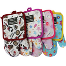 HOME AESTHETICS Printed Oven Mitt & Pot Holder 2pc Set - HA-4119
