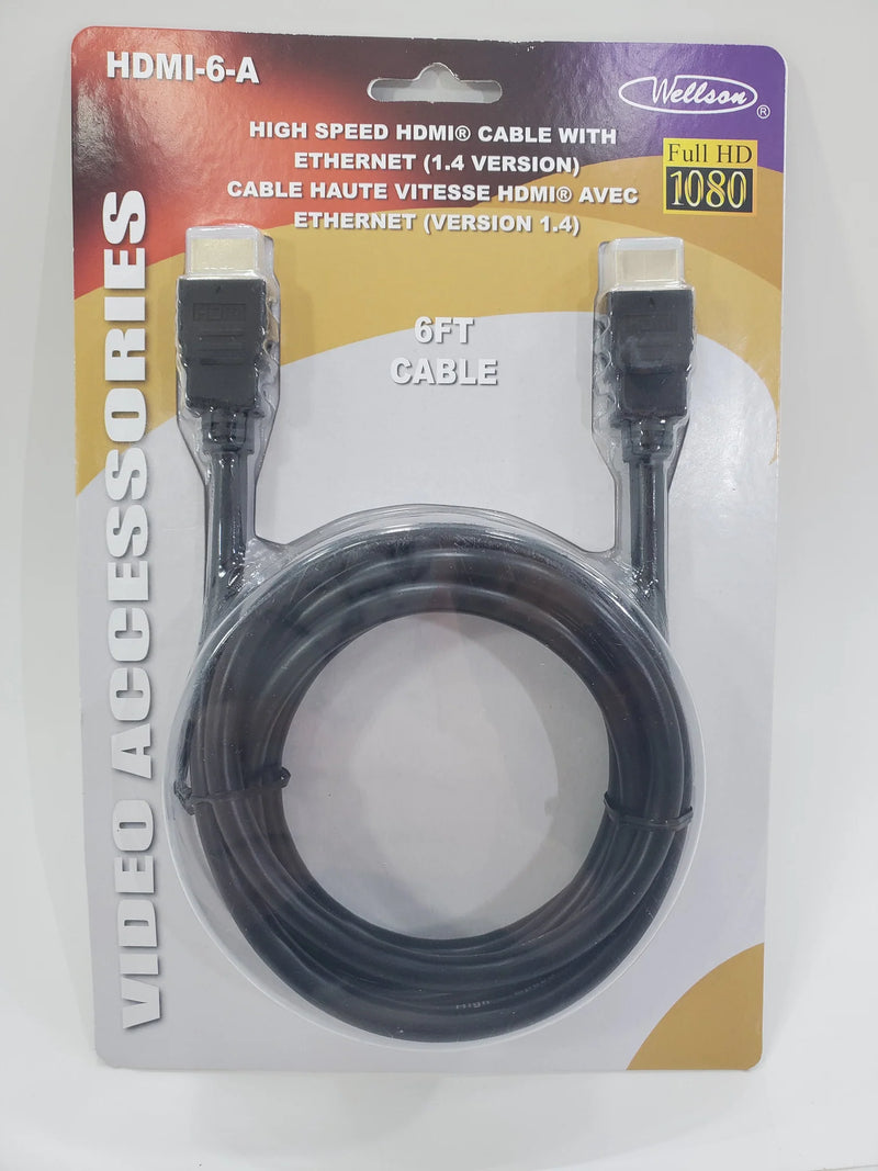 WELLSON 6 Ft HDMI Cable - HDMI-6-A