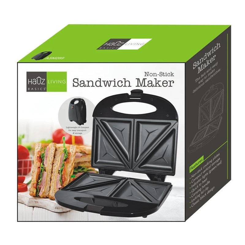 Hauz Non-Stick Sandwich Maker Black-ASM289