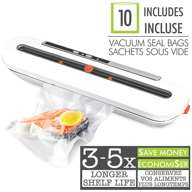 HAUZ - Vacuum Bag Sealer, 10 Bags Included , Compact Design-AVS893