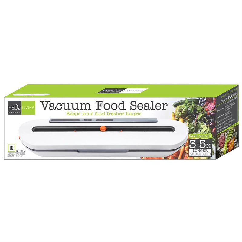 HAUZ - Vacuum Bag Sealer, 10 Bags Included , Compact Design-AVS893