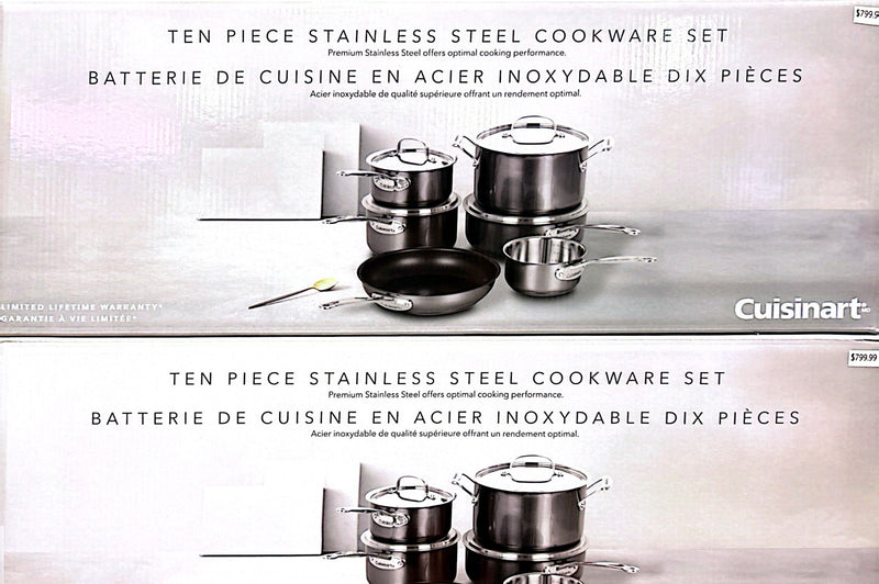 CUISINART Style Collection 10Pc Stainless Steel Cookware Set - Midnight Grey- CSS-10MGC