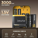 IMUTO TF-CD-009LDC Rechargeable AA Lithium Battery with Fast Charger 8 Pack