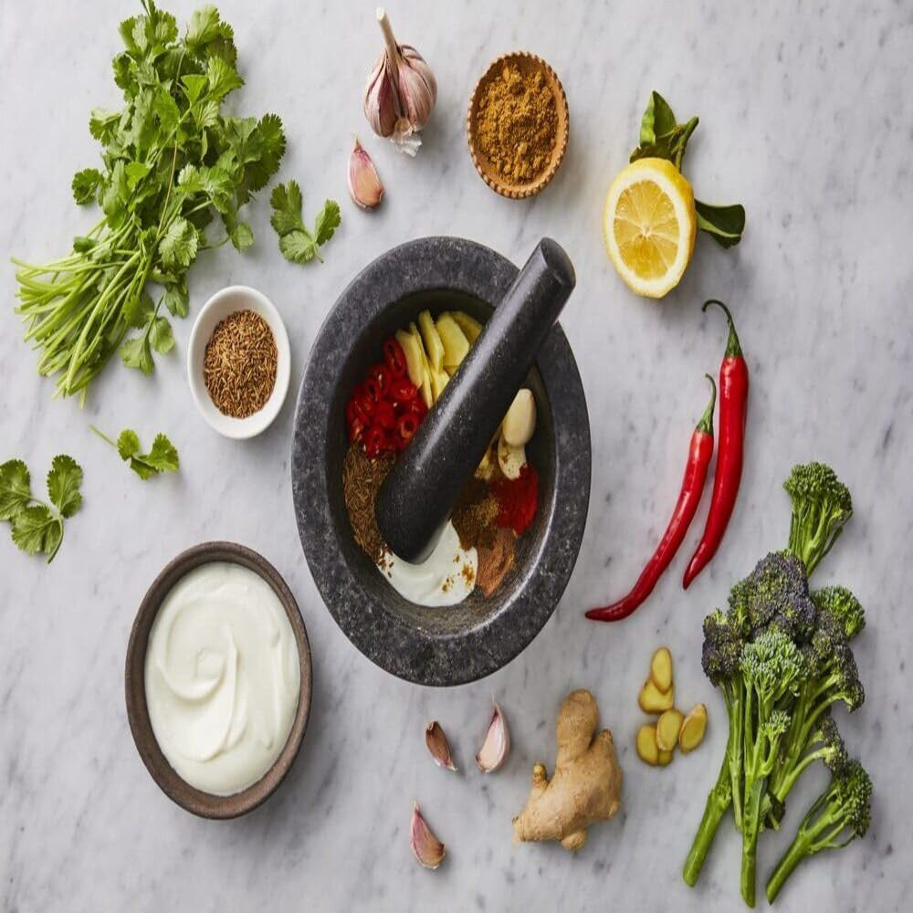 Jamie Oliver by Tefal Mörser und Stößel aus Granit, 14,5 cm Durchmesser, Kräuter und Gewürze zerkleinern, einfache Reinigung, K1823155 Jamie Oliver by Tefal Mörser und Stößel aus Granit, 14,5 cm Durchmesser, Kräuter und Gewürze zerkleinern, einfache Reinigung, K1823155