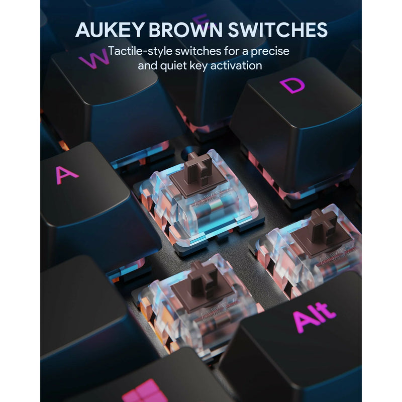 AUKEY Mechanical Keyboard 104key with Gaming Software-KMG12