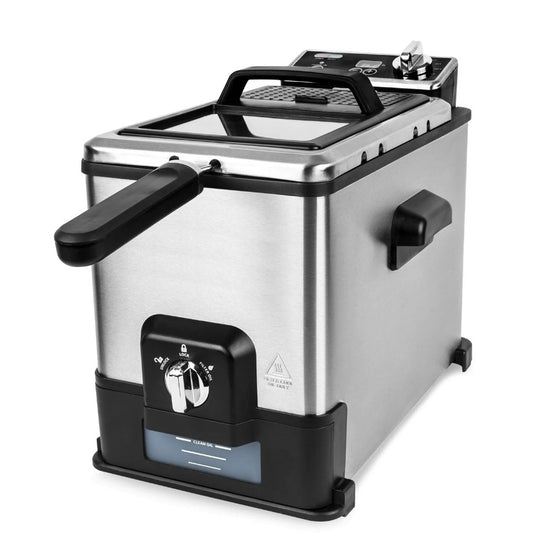 KALORIK KPROFT42777 Pro 4.2 Quart Triple-Basket Deep Fryer with Oil Filtration