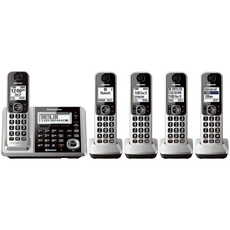 PANASONIC 5 Handset Digital Cordless Phone with Answering Machine and Link2Cell - Refurbished with Home Essentials warranty - KXTG175C