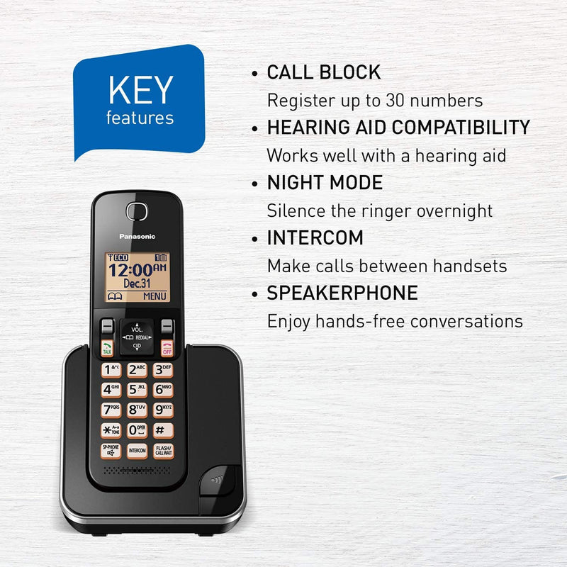 PANASONIC 1-Handset Cordless Phone - Refurbished with Home Essentials warranty - KXTGC380C