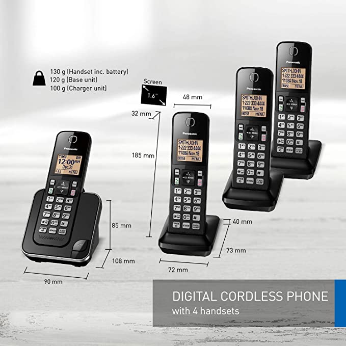 PANASONIC 4-Handset Phone - Refurbished with Home Essentials warranty - KXTGC384