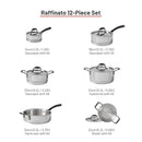 LAGOSTINA L967613611 11 Piece 7 Ply Clad Stainless Steel Cookware Set - Blemished package with full warranty