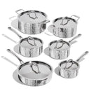 LAGOSTINA L996612612 Artigiano 12 PC 3 Ply Clad Hammered Stainless Steel Cookware Set