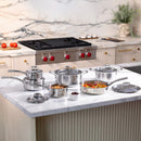 LAGOSTINA L996612612 Artigiano 12 PC 3 Ply Clad Hammered Stainless Steel Cookware Set