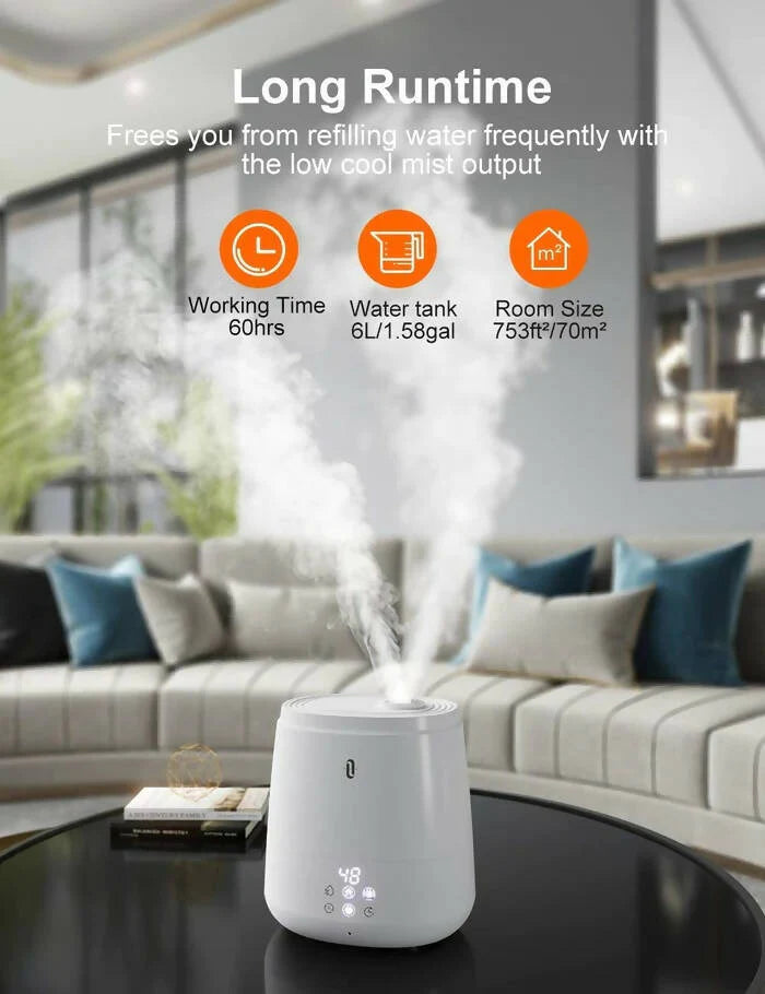 TAOTRONICS 6L Humidifiers, Warm and Cool Mist Large Capacity Ultrasonic Humidifier-TT-AH046