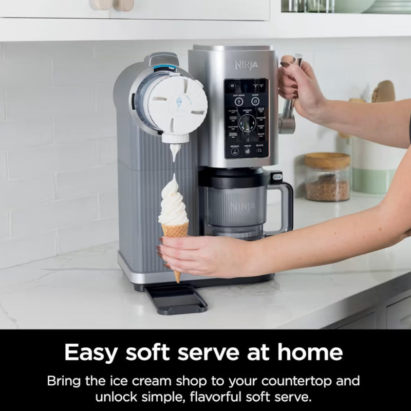 NINJA NC701C Swirl by CREAMi Soft Serve & Ice Cream Machine - Factory serviced with Home Essentials warranty