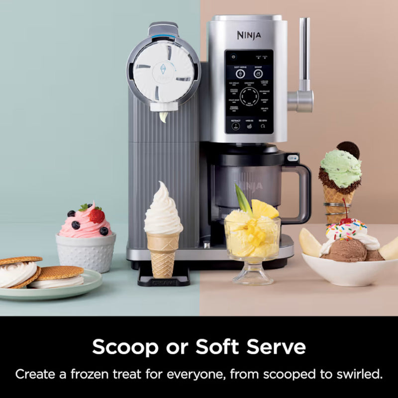 NINJA NC701C Swirl by CREAMi Soft Serve & Ice Cream Machine - Factory serviced with Home Essentials warranty