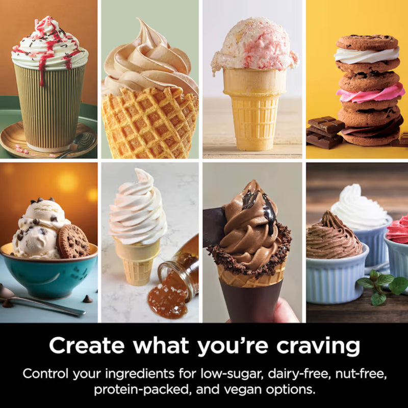 NINJA NC701C Swirl by CREAMi Soft Serve & Ice Cream Machine - Factory serviced with Home Essentials warranty