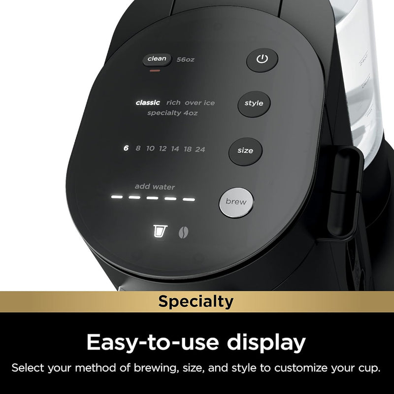 NINJA PB051CCO Pod & Grounds Specialty Single-Serve Coffee Maker - Factory serviced with Home Essentials warranty