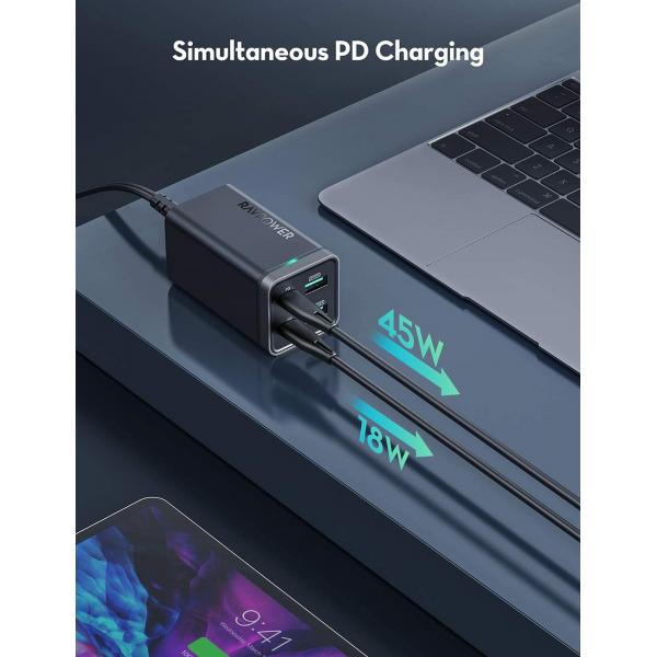 RAVpower PD Pioneer 65W 4Port Desktop Charger - PC136