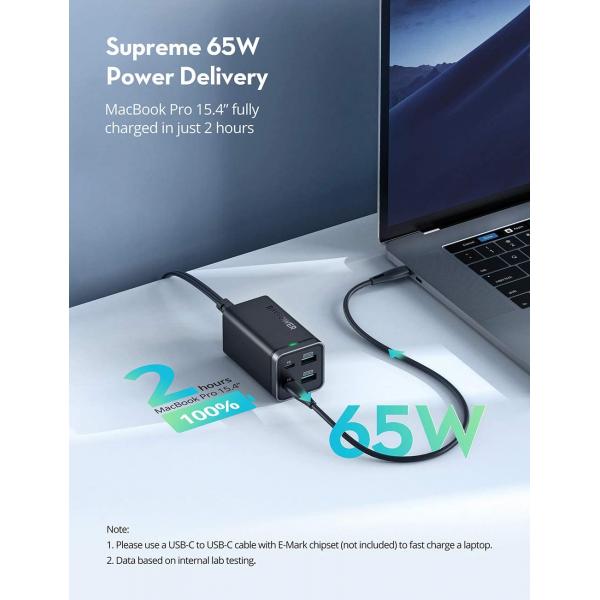 RAVpower PD Pioneer 65W 4Port Desktop Charger - PC136
