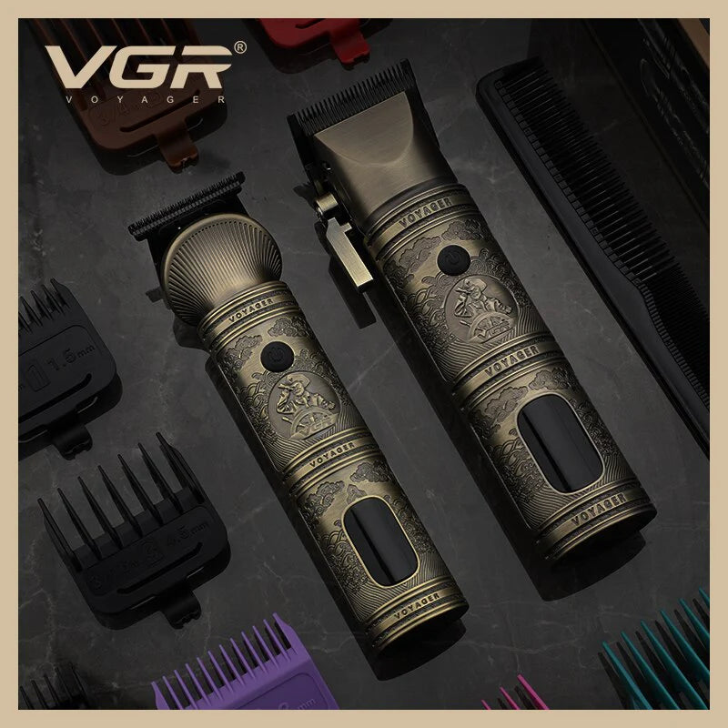 VGR Professional Metal Hair Clipper and Trimmer Set - V-670