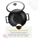 MAHARAJA T211K01 Cast Iron Karahi 26cm with Glass lid