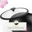 MAHARAJA T211K01 Cast Iron Karahi 26cm with Glass lid