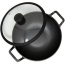 MAHARAJA T211K01 Cast Iron Karahi 26cm with Glass lid