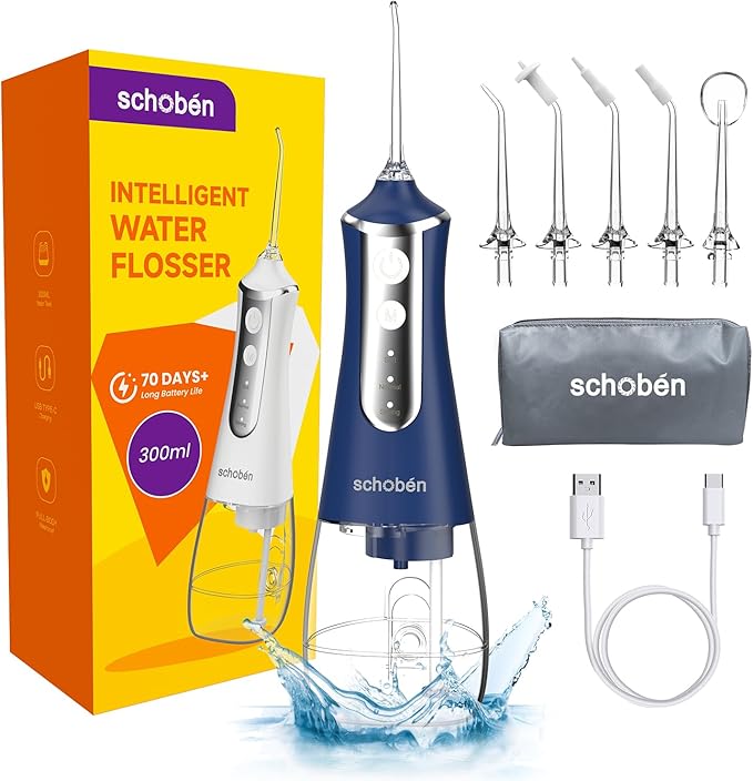 SCHOBEN Cordless Water Dental Flosser Blue - L10