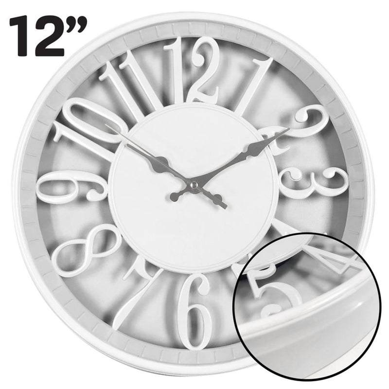 HAUZ Round 12 in. Wall Clock With Big Numbers-WC5112