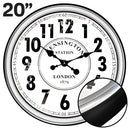 Hauz Round 20" wall clock all white with black pointers-WC5167