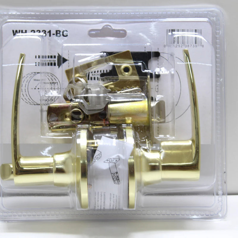 WELLSON Lever Entrance lock with keys Brass - WH-2331-BG